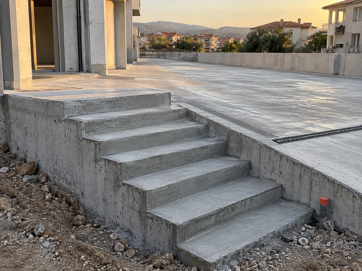 Temsili görsel: merdiven betonu ve otopark beton zemini